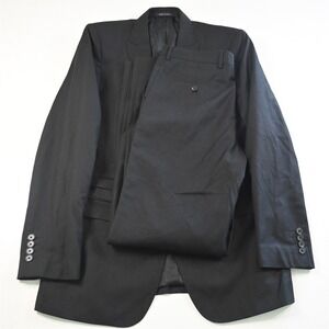 Parc 40L 32x34 Black Slim Fit Mens Jacket Pants Suit